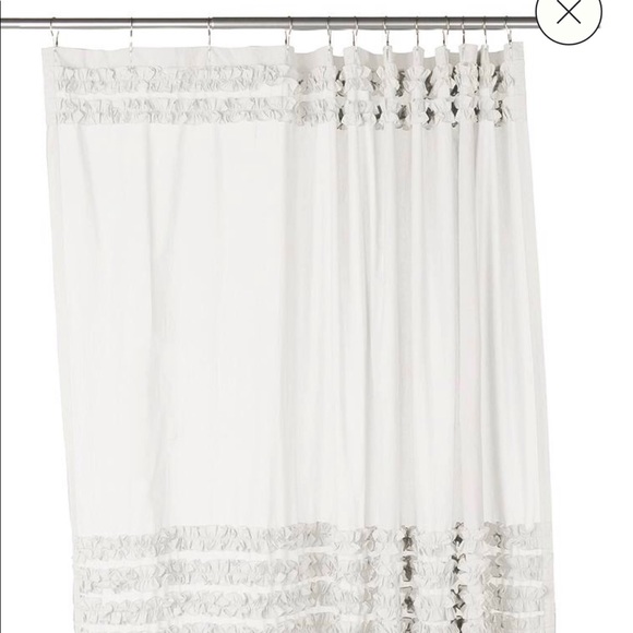 Anthropologie Bath Anthropologie White Ruffle Shower Curtain Poshmark